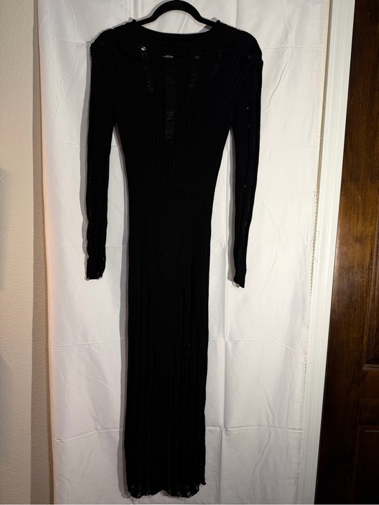 Fashion Nova Dresses & Skirts - Fashion Nova Black Ribbed Long Sleeve Maxi